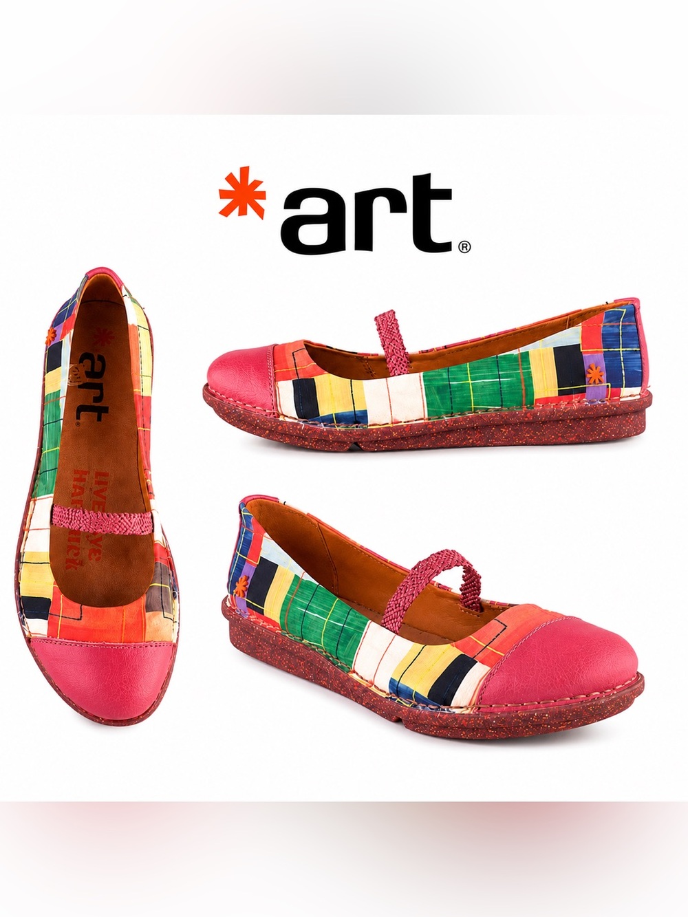 art® Patchwork Leather & ClothMary Jane Flats | Made in Spain | EU 40 | US 9–9.5